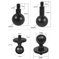 XT-XINTE Aluminum Alloy 17mm/20mm/25mm Ball Head Adapter To 1/4 M6 for Phone Holder Car Bracket Came