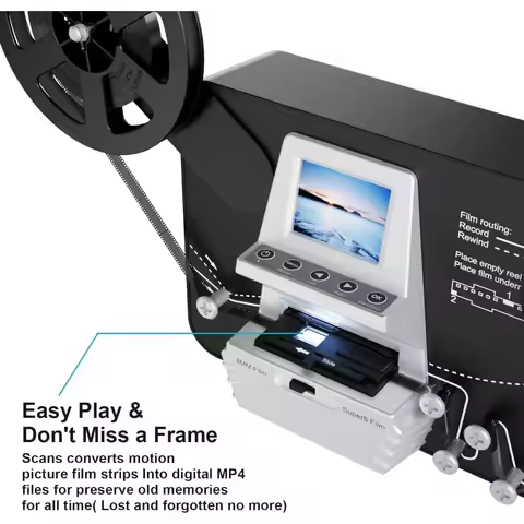US Shipping 8mm Super 8 Film to Digital Video Converter Scanner with 2.4 Inch LCD Screen for 3 5 7 9