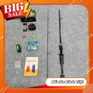 Combo Cần câu Lure Ceres Máy Ngang FR200 tặng Dầu tra máy & nhái hơi Cá sắt & dây Pe x8