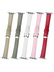 1入組女士超纖銀扣純色尖端Apple Watch手環，適用於38/40/41/42/44/45/49毫米的Apple Watch Ultra/SE/8/7/6/5/4/3/2/1和華為手表