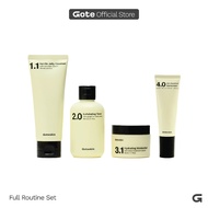 Gote Full Routine Set - Cleanser | Toner | Moisturizer | Sunscreen |  Pencuci Muka | Krim Muka | Kor