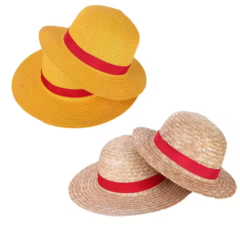 Luffy Hat Straw Hat Performance Animation Cosplay Accessories Hat Summer Sun Hat Yellow Straw Hats f