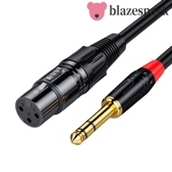 BLAZESPARK XLR Cable Aux Line, Audio To XLR 6.35 Large Three Core Jack 6.5 Balanced Microphone Cable