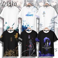熱銷 明日方舟周邊衣服水月W夕年令斯卡蒂德克薩斯印象夏裝短袖男裝T恤