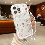 เคสโทรศัพท์ลูกปัดแฮนด์เมดพร้อมลายคลื่นครีมหลากสีสัน, เคสป้องกัน, เข้ากันได้กับ iPhone 16/11/16pro/16