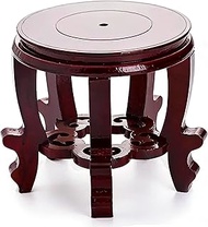 Karida 11 Inch Wooden Oriental Plant Stand Chinese Vase Pot Display Stand Round Asian Style Wood Tal