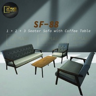 [ FREE SHIPPING ] Modern 1 + 2 + 3 Seater Wooden Sofa Set with FREE Coffee Table / Sofa Kayu / Durab