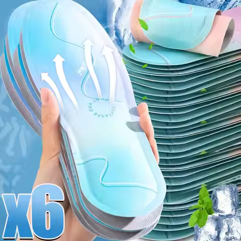 Summer Cooling Insoles for Men Women Leather Shoes Breathable Sweat Absorbing Herbal Antibacterial D