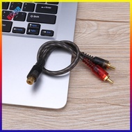 1pc 27cm 1 RCA Female to 2 RCA Male Splitter Cable for Car Audio System