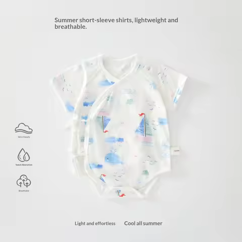 Pure Cotton Summer Triangle Romper Air Conditioning Suit Baby Cool Sensation Thin Underwear for Infa