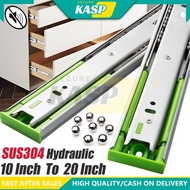 1pair/2pcs Stainless Steel Hydraulic Drawer Slide Soft Close Drawer Guide Rail 3 Fold Drawer Slider