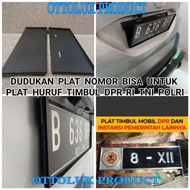 License plate holder can be embossed service plate from Dpr.Ri and standard samsat plate. Black and 
