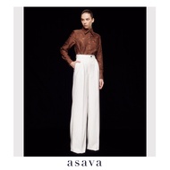[asava ss24] Kiana Classic Straight-Leg Pants กางเกงผู้หญิง ทรงตรง ขายาว เอวสูง แต่งจีบหน้า กระเป๋าข
