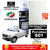 [ Perodua Kancil Sparkling Silver S01 ] Touch Up Paint Aikka CW DIY Aerosol Cat Spray Bottle 370ml S