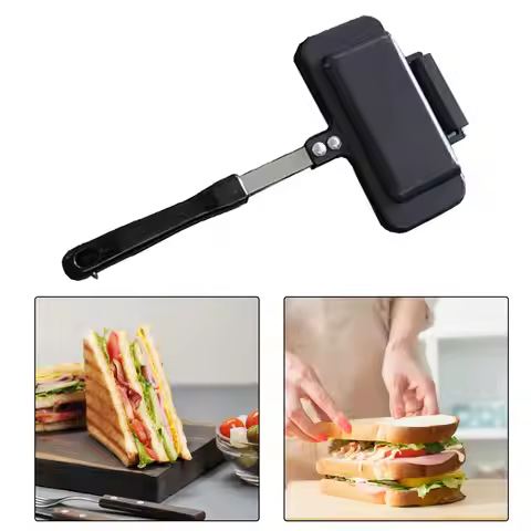 Breakfast Sandwich Maker Double Sided Frying Pan Grill Pan Sandwich Baking Pan for Breakfast Tortill