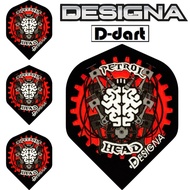 Designa Dart Flights - Standard  Extra Strong 100 Micron Petrol Head  Dart Flights 3pcs/pack (SAYAP 