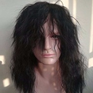 Men Women Exploding Head Beggar Wig Natural Black Stage Performance Crazy Beggar Funny Full Hair Set