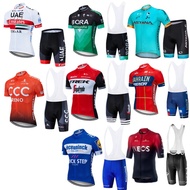 Short sleeve cycling jersey shorts padding bib trek bmc team ineos
