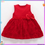 Baby Girl 3D Rose Dress full moon girl dress one-year-old dress baby princess