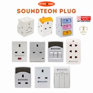 [Single Plug Listing] Soundteoh 3 Way Multi Adaptor 3 Way Multi Plug With Switch Electrical Plug