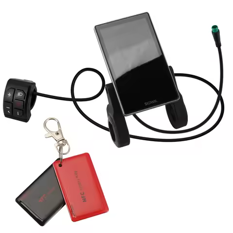 A51Q-Vertical Anti-Glare Cycling Speed Meter,NFC Functionality, LCD Display For Ebike, 24V-72V, Supp