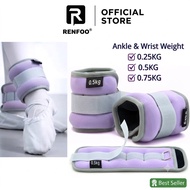 RENFOOAnkle Weights 0.5kg 1kg 1.5kg Adjustable Leg/Wrist Weights for WalkingWorkout Kids & Women