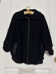 🌟專櫃品牌# 聖蘿絲-SAINT-ROSS ｜黑色緹花拉鍊外套