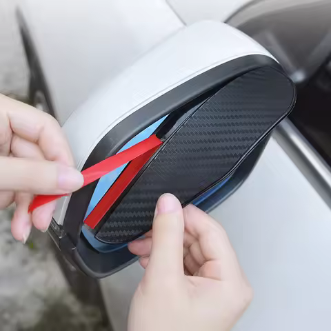 2PCS Car Rearview Mirror Rain Eyebrow Visor Carbon Fiber Side for Toyota C-Hr Sorento Mq4 Daewoo Lan