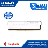 Kingbank KJXS 16GB (1x16) DDR4 RAM 3200MHz UDIMM 1.2V CL16 Desktop Memory K5.01.FP049D7206 (Silver)