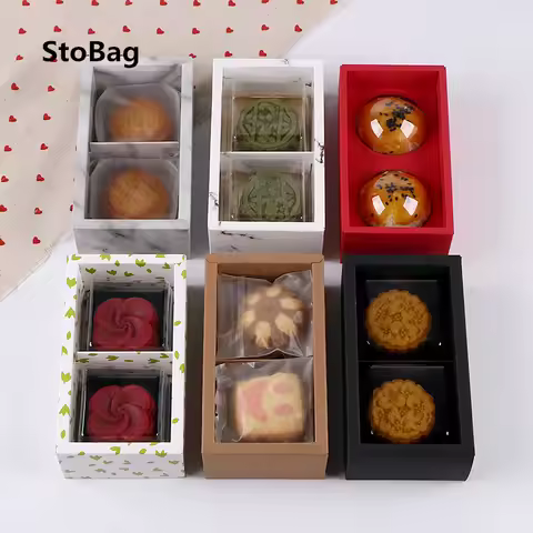 StoBag-Drawer Type Semi Transparent Frosted Yolk Cake Dry Box Handmade Nougat Packing Box Wedding Bi