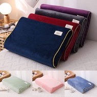 Qingshiwl 1PC Solid Color Memory Foam Latex Pillowcase Winter Warm Pillow Cover Rebound Protector Zippered Velvet PILLOW CASE ONLY