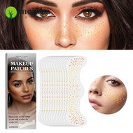 MEIHUAA 12 Pcs Face Makeup Patches, Sparkle Waterproof Glitter Freckles Face Tattoo,  Glitter Silver