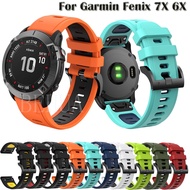 26mm Silicone WatchStrap For Garmin Fenix 7x Fenix6X 6XPro 5X Plus Quick Release Easy fit Wrist Stra