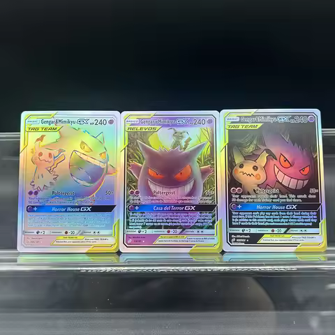 Anime PTCG Gengar Series Card English Edition DIY 186/165 Hp 240 Gengar&mimikyu Poltergeist Gx Colle