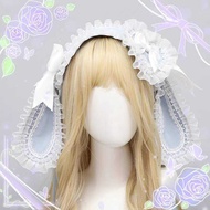 Soft Girl Lolita Lolita Aqua Lolita Lace Cute Bow Lolitaur Hair Band Hair Accessories Headdress
