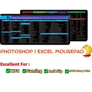 EXCEL\PHOTOSHOP Non-slip Waterproof Large Mouse Mat with Excel World Map PC Laptop Mouse Pad SG STOC