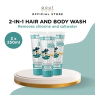 pout Care Grapefruit Island Swimmers' Top-to-Toe (3 x 250ml) – Kids Chlorine Removal Shampoo & Wash