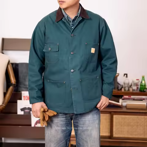 Red Tornado Lined Duck Chore Jacket Corduroy Collar Michigan Coat American Heritage Workwear