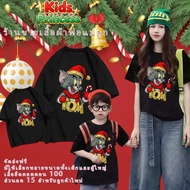 COD(24 Hours Delivery) Christmas t-shirt Family Set Half For Children And Adults 3–12 Years Old Size