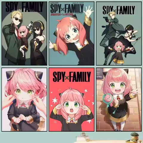 Classic Retro Wall Art, Anime "Spy X Family", HD Canvas Printed Poster, Home Living Room Bedroom Dec