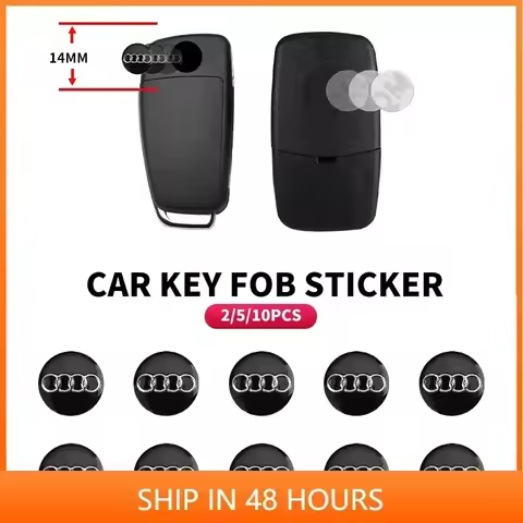 5/10pcs 14mm Car Remote Key Fob Emblem Radio Button Sticker Replacement for Audi A1 C7 Q3 TT A1 Q7 Q