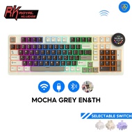 คีย์บอร์ดเชิงกล Royal Kludge RK N99 Pink Melody 98 ปุ่ม Tri-Mode RGB แบบมีสายและบลูทูธ 2.4G พร้อมหน้