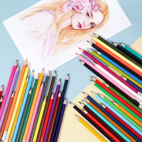 1 Set 12/18/24/36/48 Colors Painting Pencil Set Oil-based with Eraser Stationery Pencil Sketching Pr