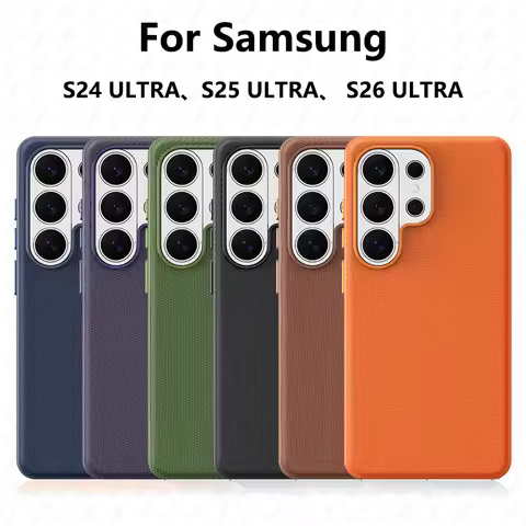 Magnetic Tech Fabric Phone Case For Samsung Galaxy S24 S25 S26 Ultra For Magsafe Wireless Charging T