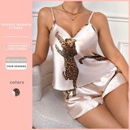 Ladies Homewear Champagne Leopard Sling Pajamas Comfortable Sexy Pajamas Pajamas