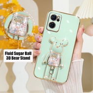 3D Fluid Ball Violence Bear Stand Phone Case For Realme C21 C21Y C25Y C31 Realme GT Neo Realme C35 C