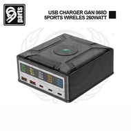 USB Charger Gan 868D 5ports Wireless 260watt / 868D 260W 5 Ports GAN Fast Charging Station with Wire