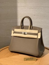 🔥實體店現貨｜全新愛馬仕Hermès Birkin 25大象灰色Swift銀扣_GALAXYLUXURY