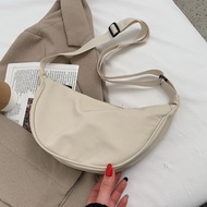 Female Trendy Beige Dumpling Bag Dumpling Sling Bag Lightweight Small Shoulder Bag Underarm Bag Canvas Bag Shoulder Bag