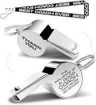 QIBAJIU Whistles with Lanyard, Coach Whistle, Football Gifts, Soccer Hockey Basketball Volleyball Baseball Coach Gifts for Men Women Teacher, Thank You Cheer Coach Gift, The Influence of A Good Coach